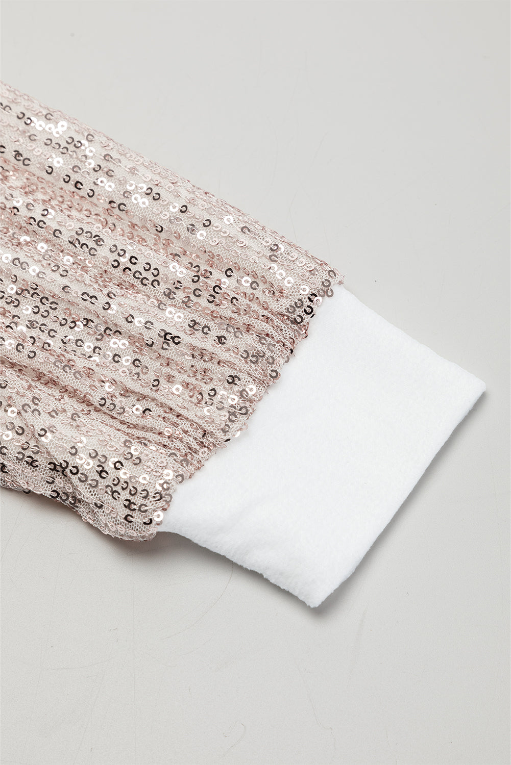 Robe mini à manches bouffantes à sequins blancs