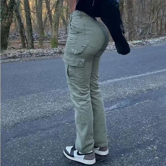 FASHION CARGO JEANS TAILLE HAUTE