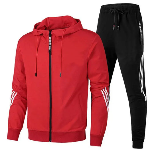 Sweat à capuche à fermeture éclair à la mode, pantalon de survêtement, ensemble deux pièces, survêtement de sport