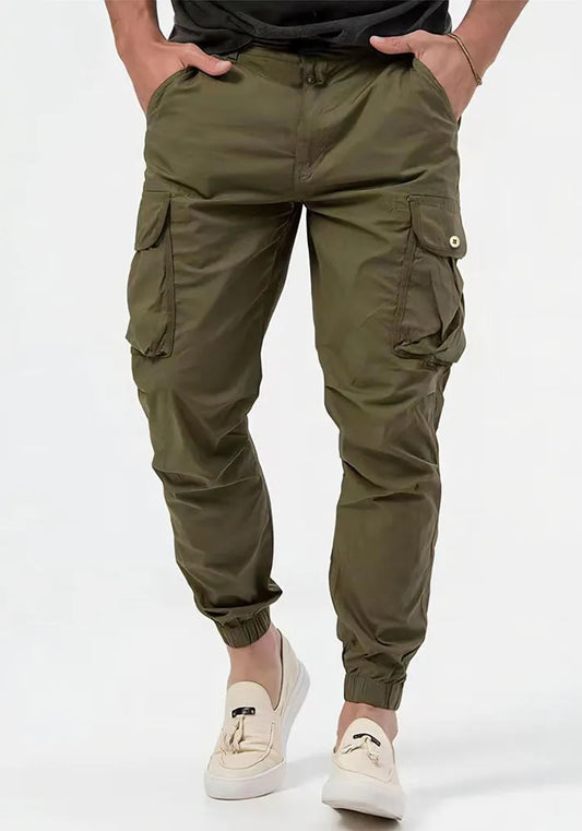 Pantalon Cargo tissé de poche, ceinture en dentelle, couleur unie