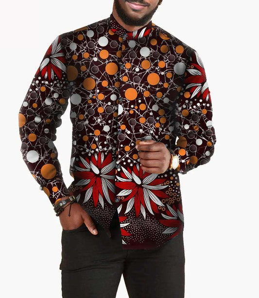 Chemise homme full coton batik imprimé africain