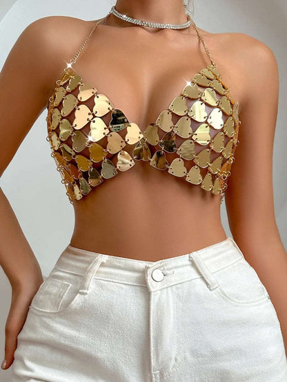 Crop top avec Col Halter et Bretelles