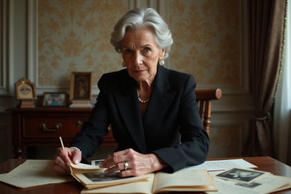 Femme &eacute;l&eacute;gante de soixante-dix ans dans un appartement parisien