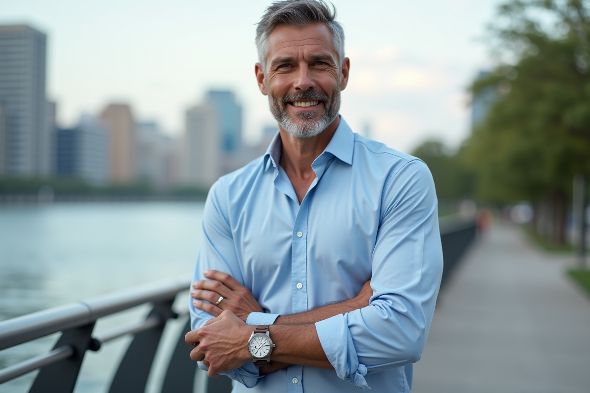 Homme décontracté près d